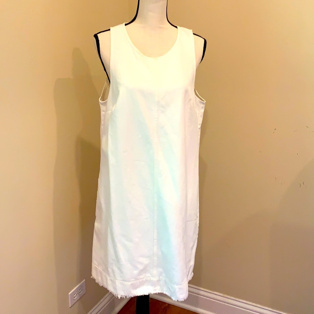 NWT, J Crew, White Denim Jumper Dress